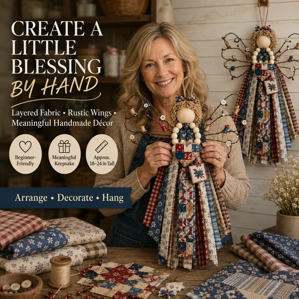 Angel Fabric Hanging DIY Kit - Stitch a Little Blessing That Stays Forever