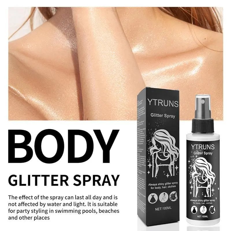 ✨ Quick-Dry Glitter Spray Set – Shine Instantly, Anywhere! (Silver, 3.38Fl Oz)