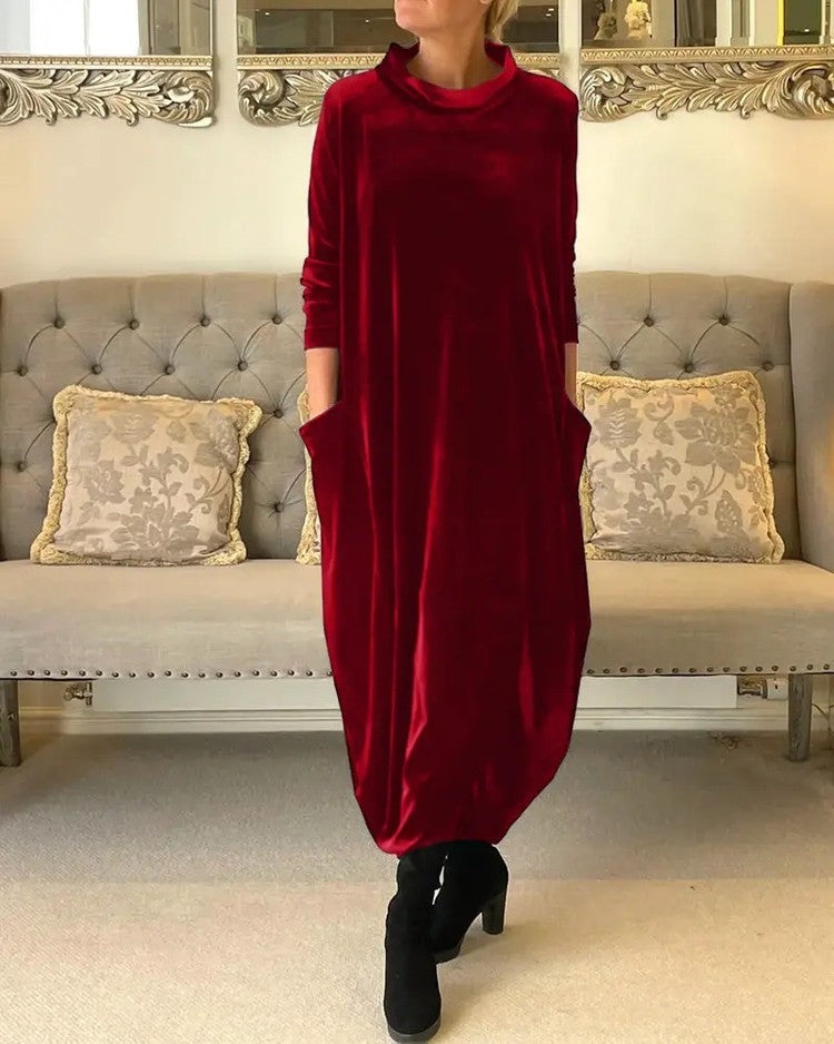 🍂Round neck slimming long dress