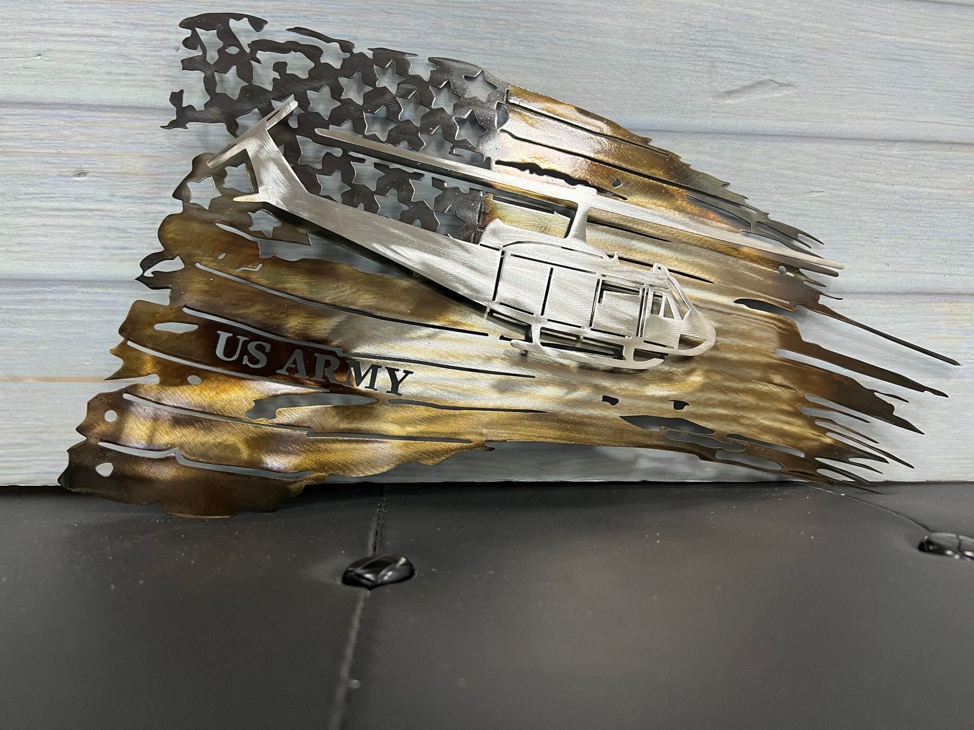 (🎁Father's Day Sales🎁)Tattered American Flag - Huey Edition(40cm*20cm /16in*8in)