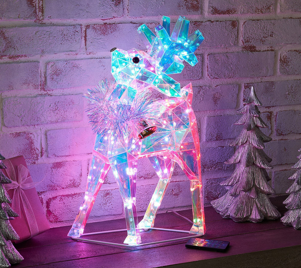 Outdoor RGB Holographic Reindeer with Remote