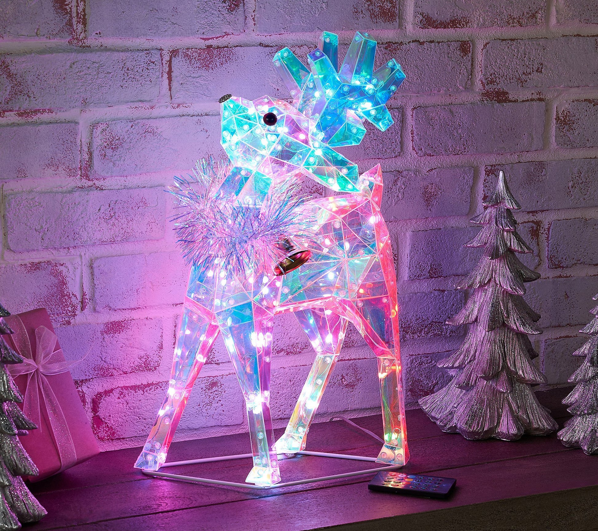 Outdoor RGB Holographic Reindeer with Remote