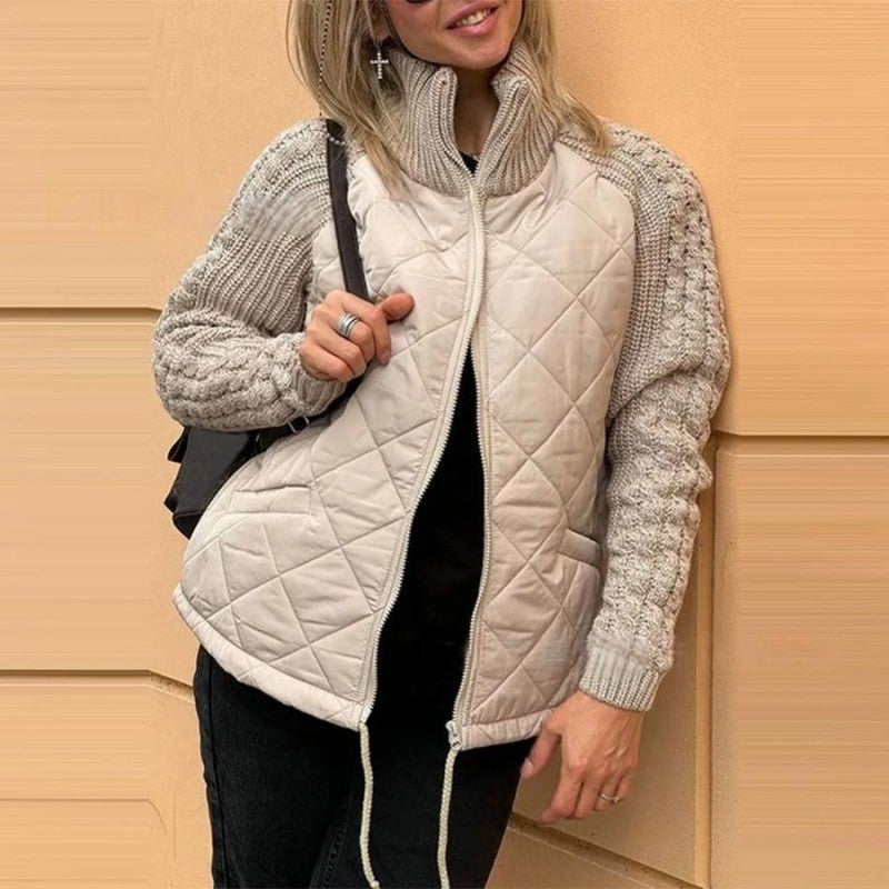 🍂 Fall/Winter on sale ❄️ Women's knitted patchwork puffa jacket