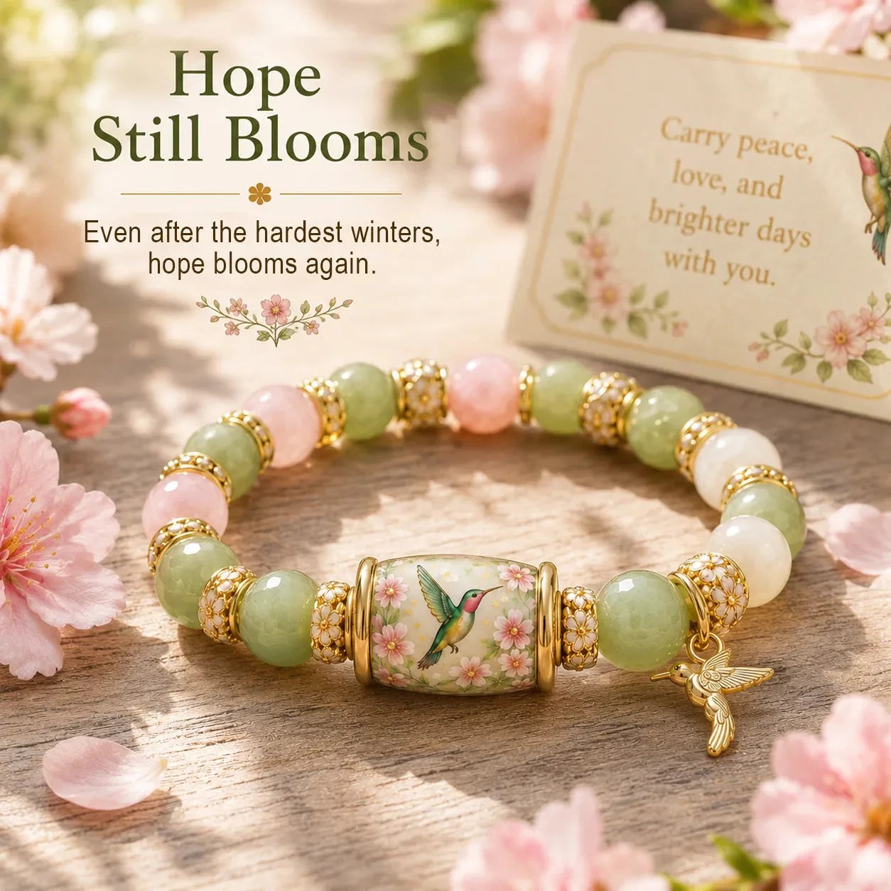 💜Hummingbird Garden Faith Bracelet 🌸