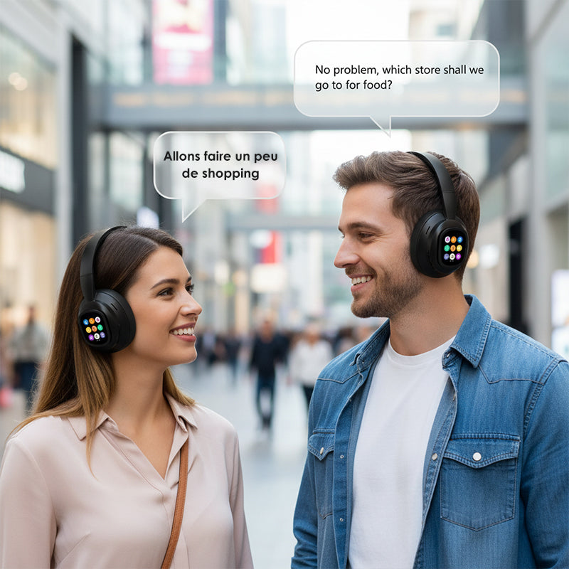 ✨ AI Bluetooth Headphones - Smart LCD Display & Voice Assistant with Premium Sound Quality for Music & Calls 📱✨