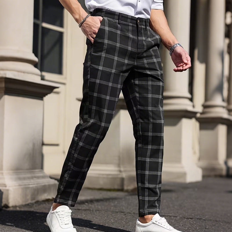 📢📢⏰Men's Slim-Fit Plaid Trousers