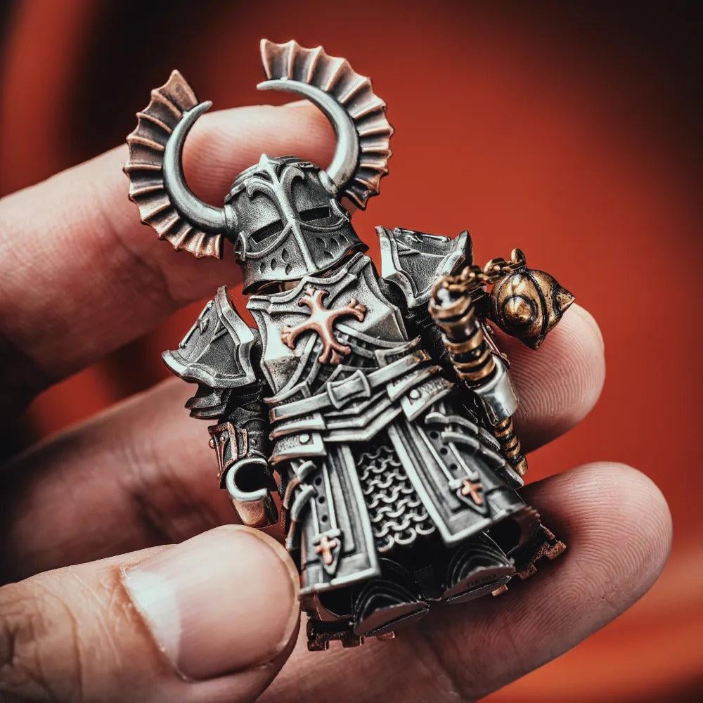 🔥-Crusader Figurine, Magnetic Action Figure, Metal Model Kit, Medieval Knight Statue