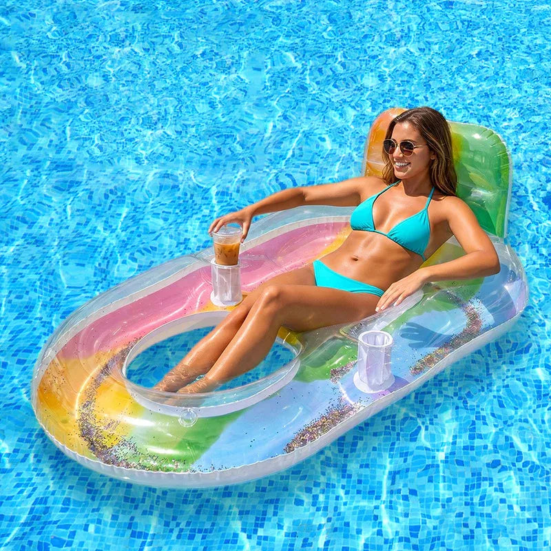 🔥 Premium Inflatable Pool Float Lounger – Ergonomic Backrest 🌊