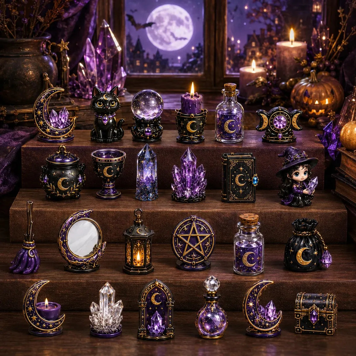 | 24 Tage voller mystischer Miniaturen, kristallinspirierter Überraschungen und zauberhafter Hexen-Fantasie ✨🔮 🔮