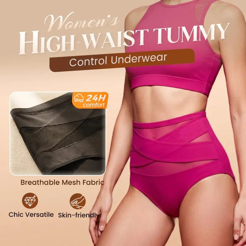 🌸Limited-Time Off-Buy 2 Get 1 Packs✨Plus-Size High-Waist Cross Tummy Control Panties
