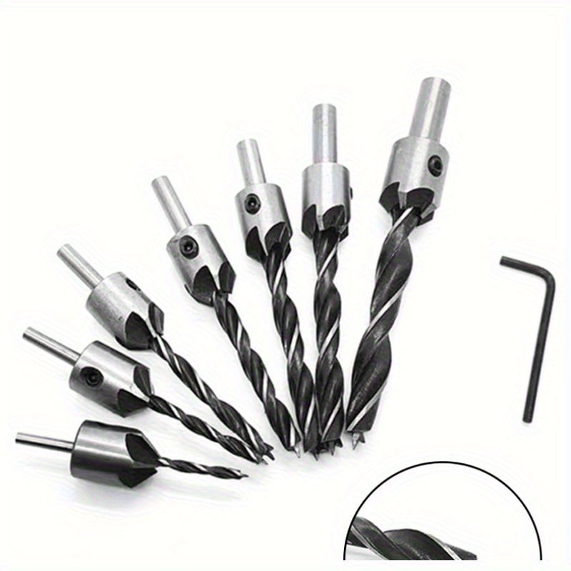 18pcs Drill Bit Collection/Pagoda Drill/Center Punch/Three-Point Woodworking Drill/Five-Blade Chamfering Tool/Wood Plug Drill