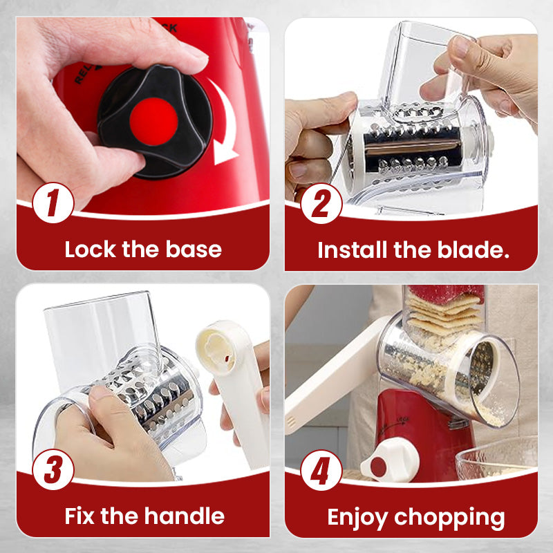 🔥 Multifunctional Manual Rotary Grater & Chopper 🚀