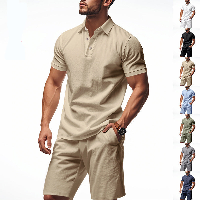 📢📢⏰Men's Casual Top & Shorts 2-Piece Set