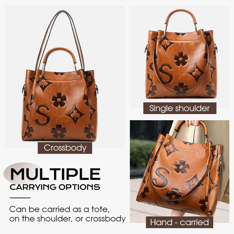 🔥🔥Large-Capacity Vintage Embossed Bucket Bag