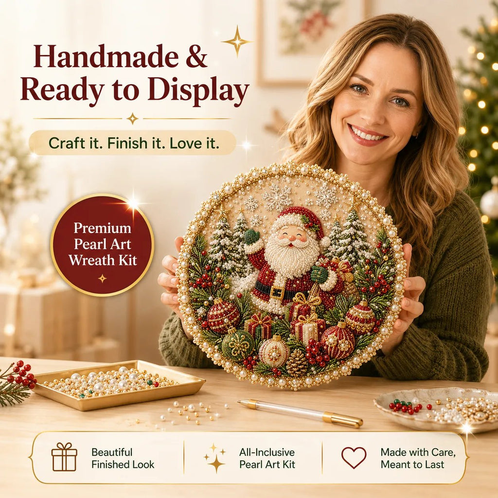 🔥HOT SALE🔥🌸🌻🍂🎄✨ Four Seasons & Holiday Pearl Art Hanging Wreath Kit | Luxury Flocked Canvas with Scratch-Resistant Non-Fading Pearl Beads DIY Handmade Seasonal Decor 💎