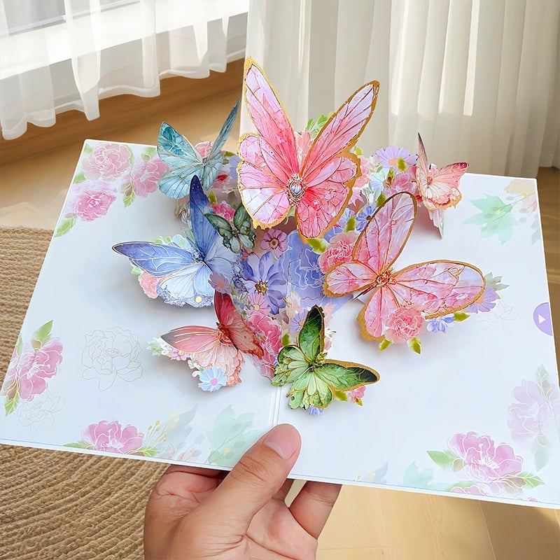🦋 Surprise 3D butterfly pop-up greeting card
