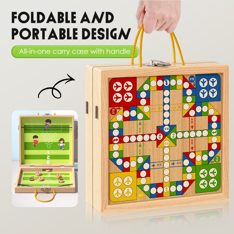 5-in-1 Foldable Wooden Board Game Set