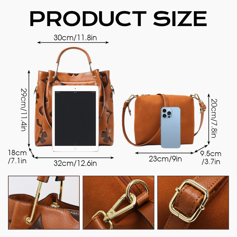 🔥🔥Large-Capacity Vintage Embossed Bucket Bag
