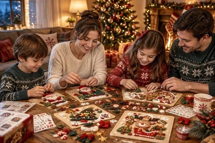 🎄 DIY Christmas Magic Felt Sticker Art Kit – Peel, Stick & Create