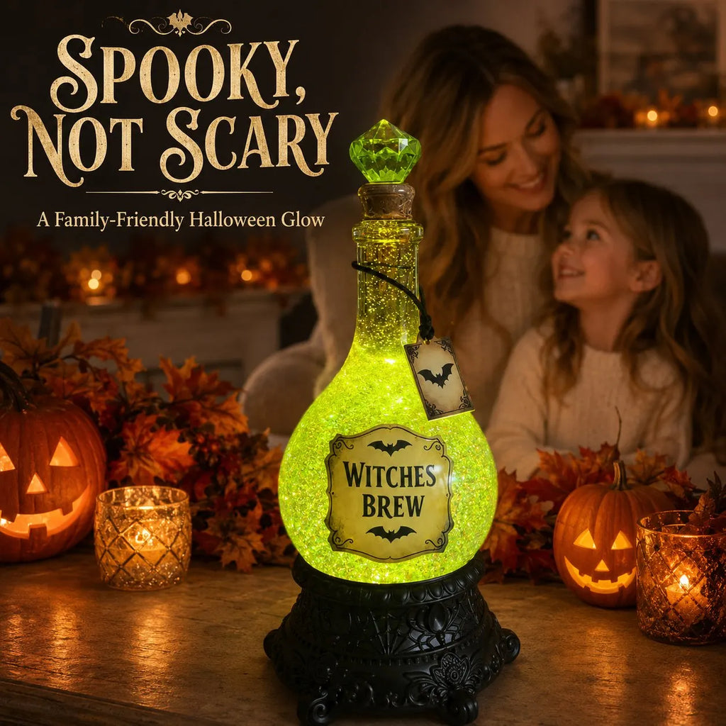 🔥HOT SALE🔥Lighted Witches’ Brew Poison Bottle Glitter Globe