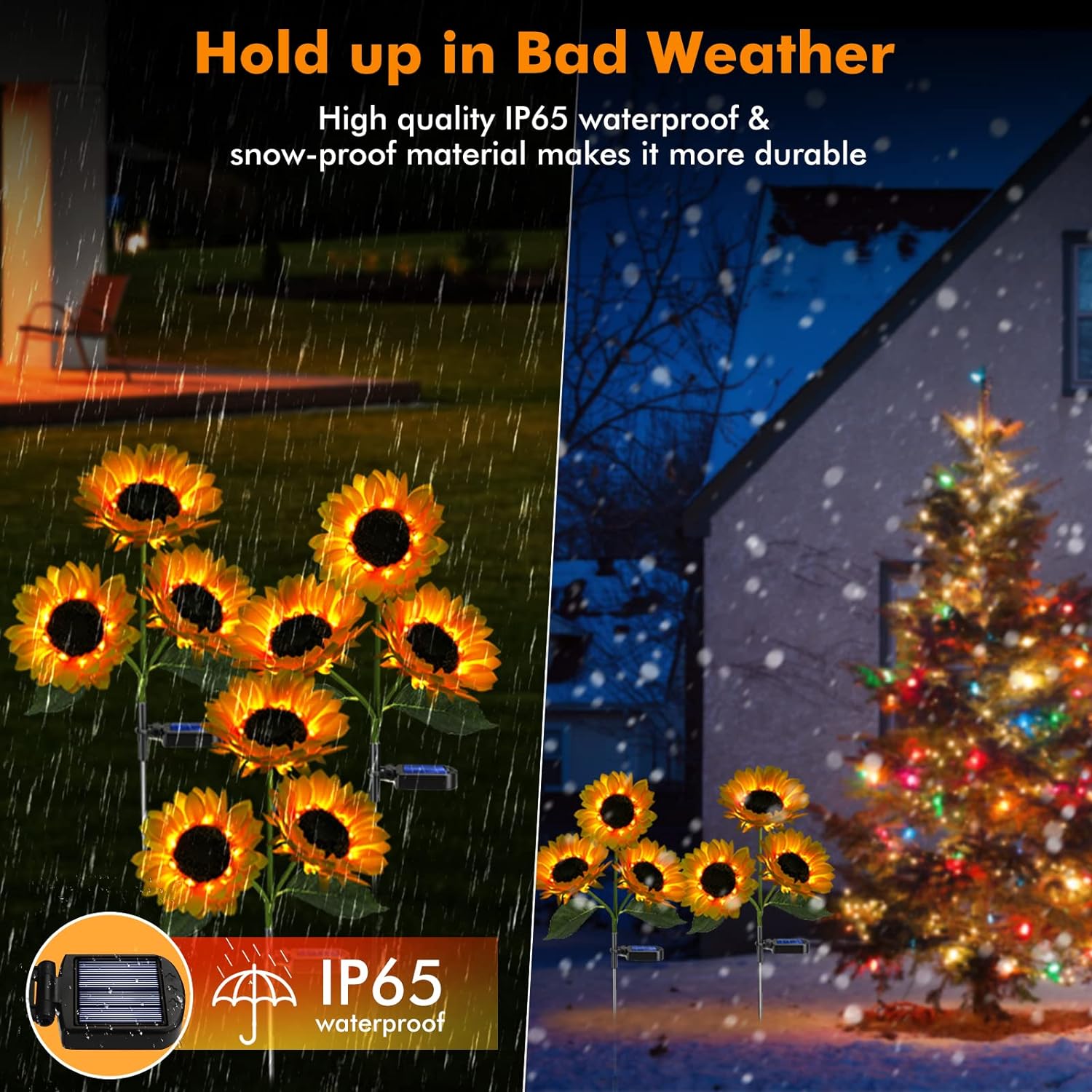 2 Pcs Solar Sunflower Lights