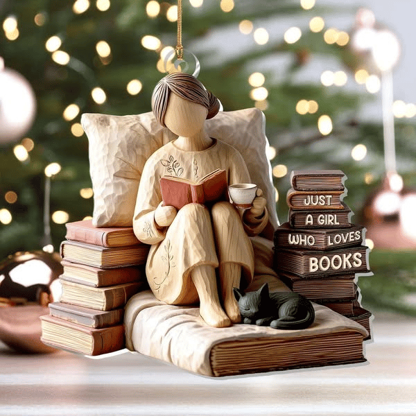 🎄📚8CM Acrylic Reader Christmas Decoration(Single-sided printing, double-sided viewable)