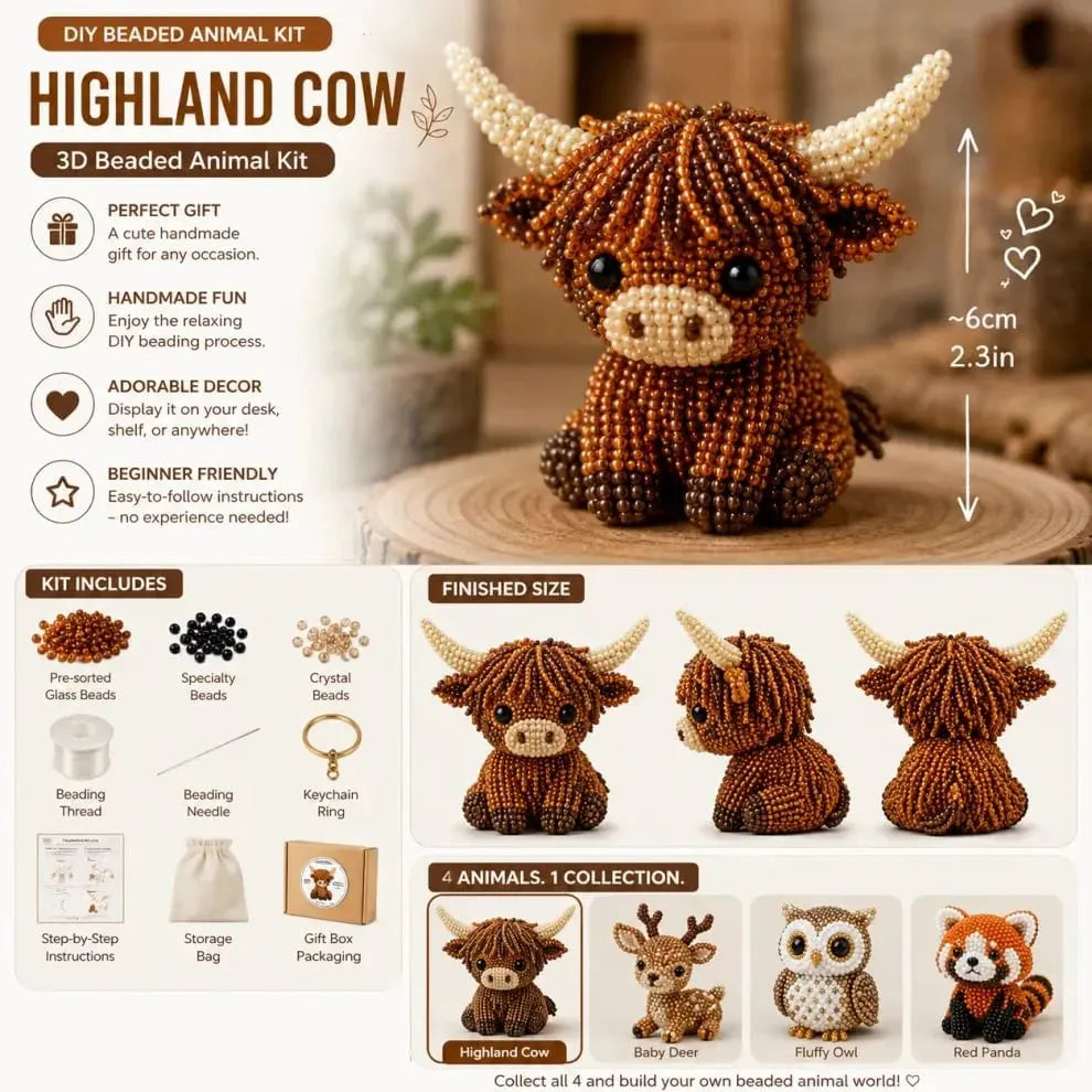 🏆Small 3D bead animal craft kit