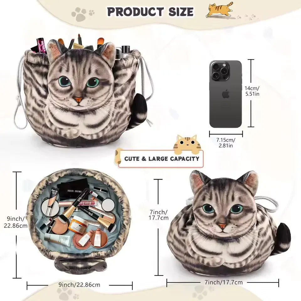 Cute cat-shaped storage bag