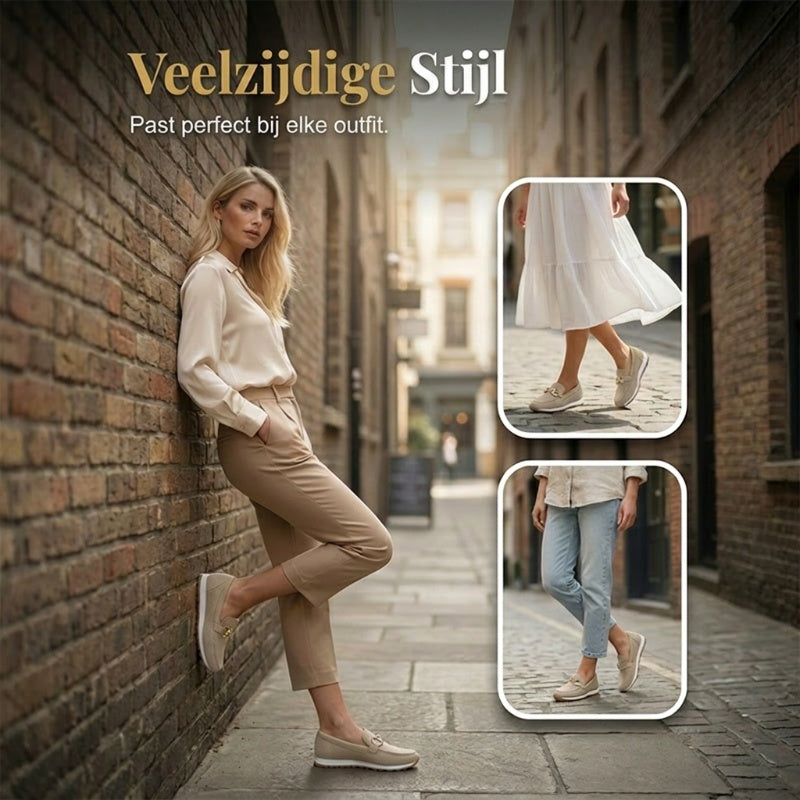 ❄️👟Ademende Dames Loafers met Metalen Gesp – Lichtgewicht Instapschoenen met Comfortabele Ondersteuning