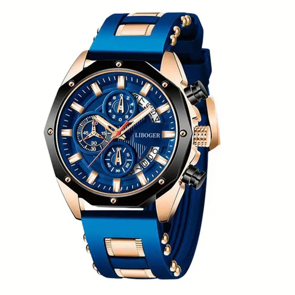 Fashion Silicone Strap Watch Multi-Function Calendar Sports Watch