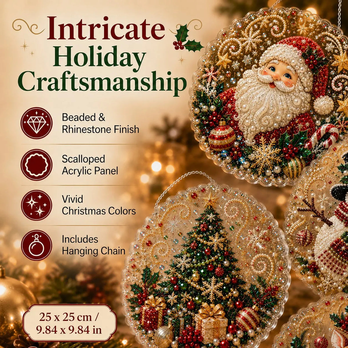 🔥HOT SALE🔥🎅 Acrylic Christmas Diamond Ornament Kit — Create a Sparkling Holiday Decoration! ✨