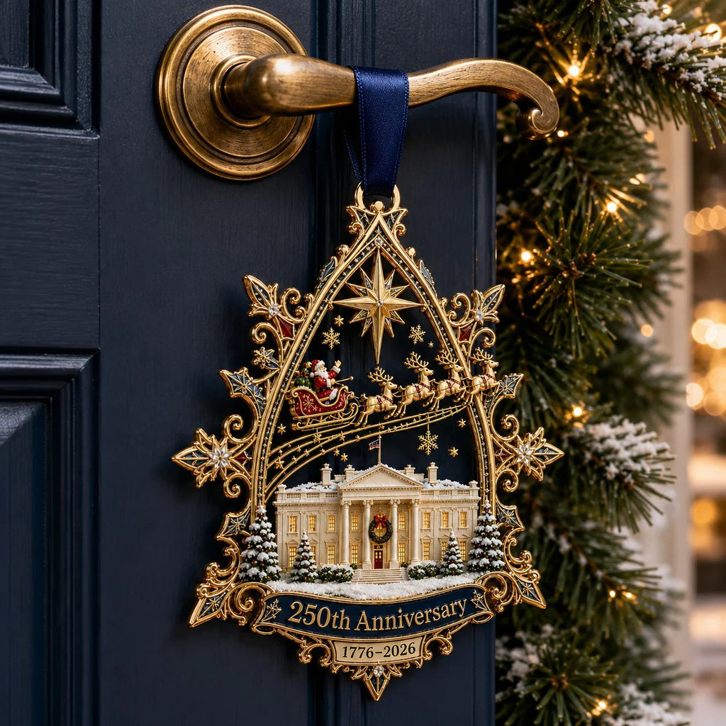 🔥😍Last 50pcs✨🔥250th Anniversary: Santa Flying Over the White House on a Snowy Night