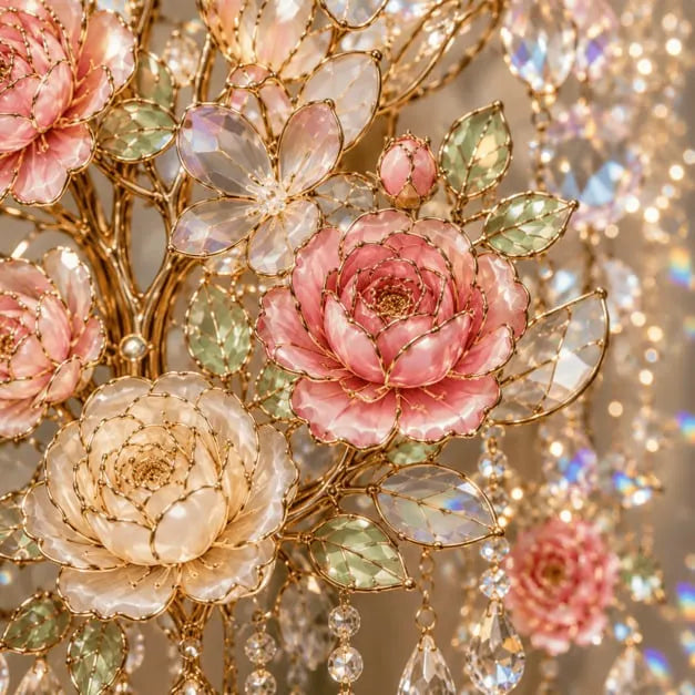 🔥🌸🦋🐦Crystal Garden Suncatcher📦