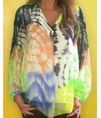 🔥Casual V-neck Tie-dye Top
