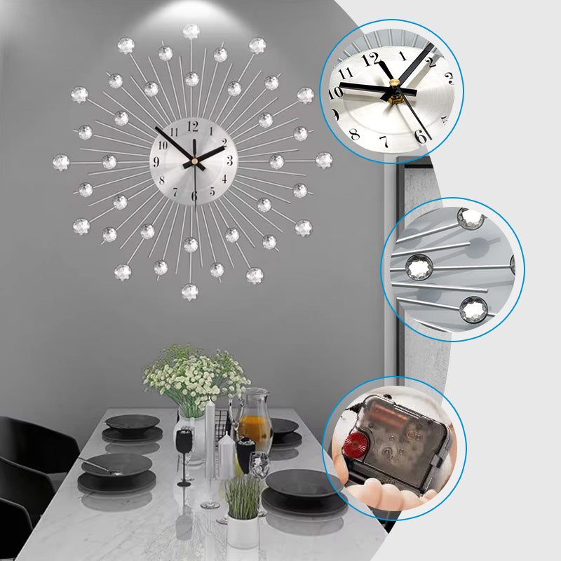 ✨  Rhinestone Wall Clock – Silent Movement, Sparkling Design & Elegant Home Decor 💎