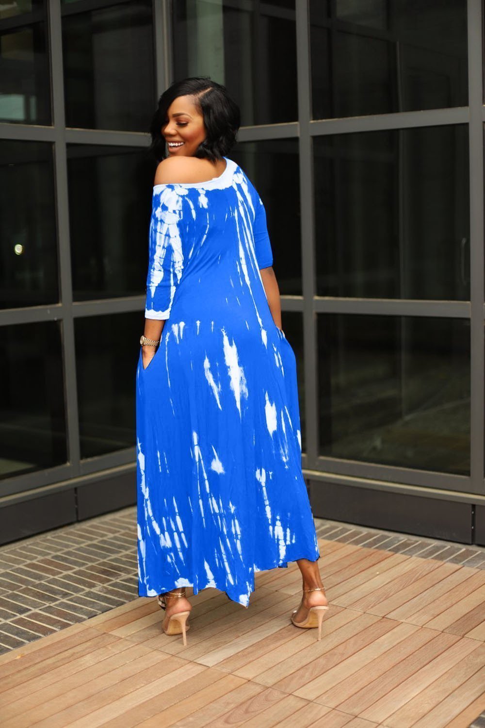 🔥💃Loose Graffiti Tie-Dye Pocket Midi Dress