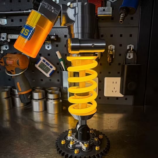 🎁🔥Ohlins Inspired Suspension Shock Absorber Lamp - Adjustable LED Light for Gamers & Car Enthusiasts