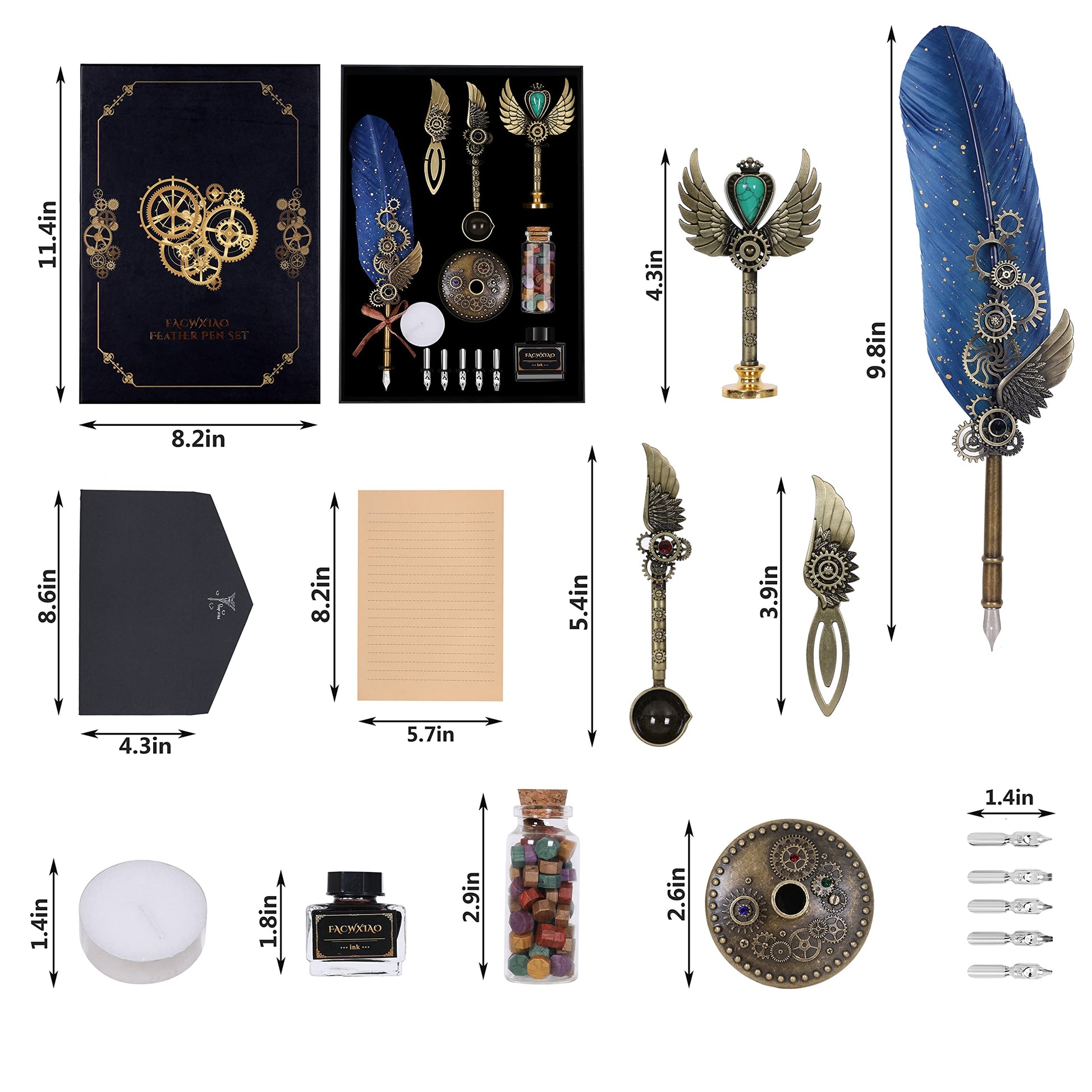 (🎄Early Christmas Sale - Save 49% OFF & Buy 2 Free shipping)  Steampunk Quill Pen Set with Ink Set