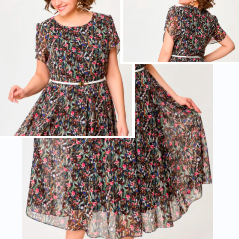 🔥 Flowy Floral Dress with Delicate White Belt