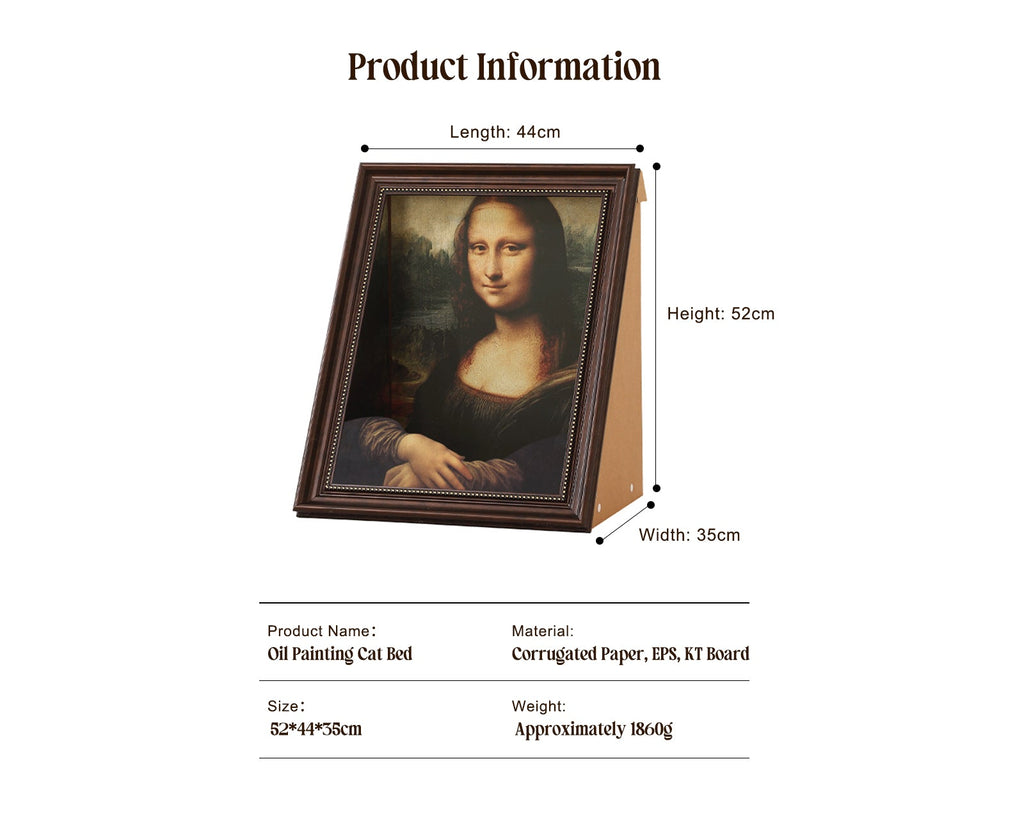 🔥Hot Sale🔥Brand New 4D Stereo Cat Scratching Bed – Unique Mona Lisa Design for Cats
