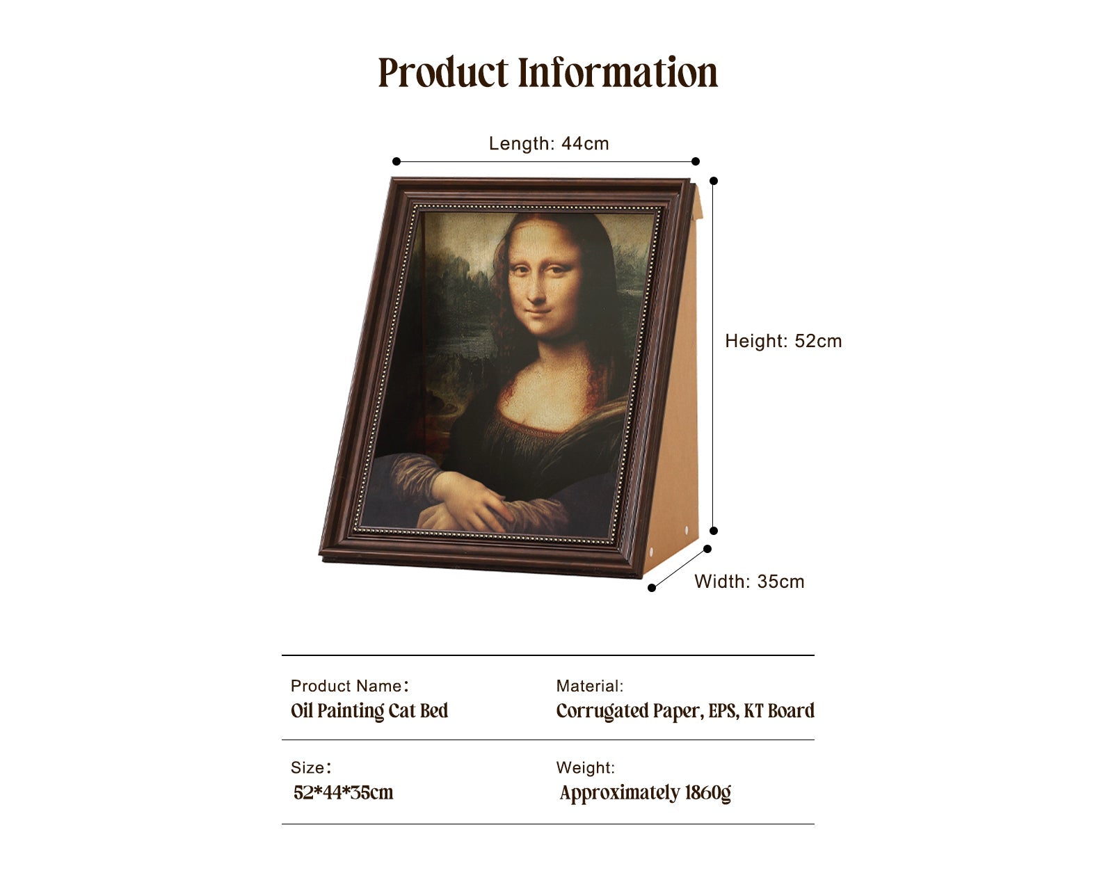 🔥Hot Sale🔥Brand New 4D Stereo Cat Scratching Bed – Unique Mona Lisa Design for Cats