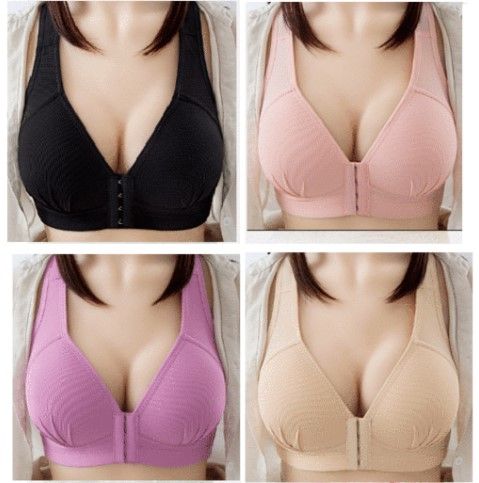 1 Plus Size Sexy Push Up Bra Front Closure Solid Color Brassiere