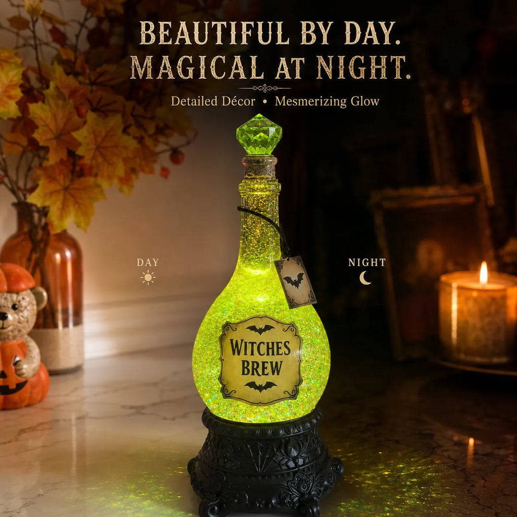 🔥HOT SALE🔥Lighted Witches’ Brew Poison Bottle Glitter Globe