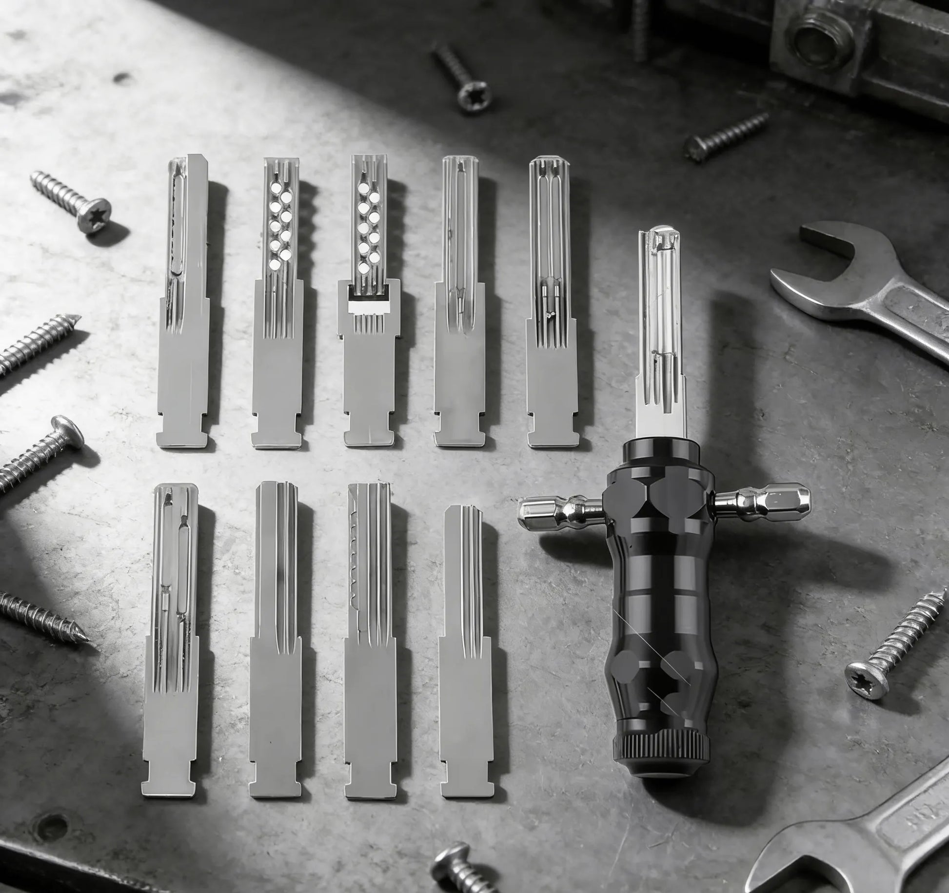 🔐Tubular Lock Pick Set: 9-in-1 Precision Unlocking Tool for Locksmiths