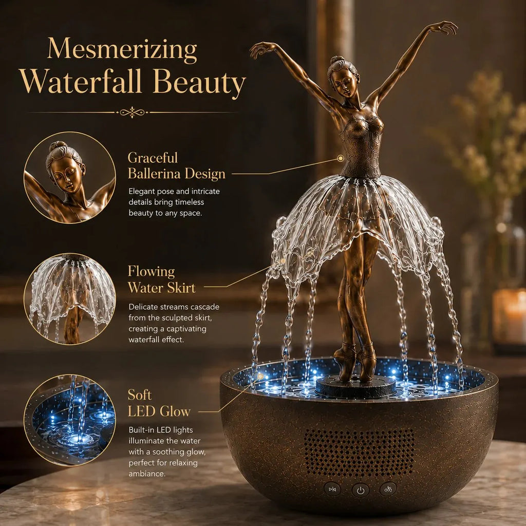 🎁 Ballerina Waterfall Bluetooth Speaker Fountain