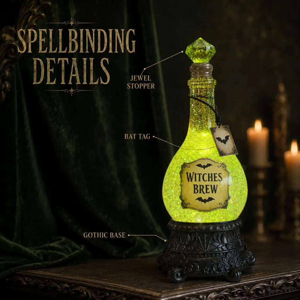 🔥HOT SALE🔥Lighted Witches’ Brew Poison Bottle Glitter Globe