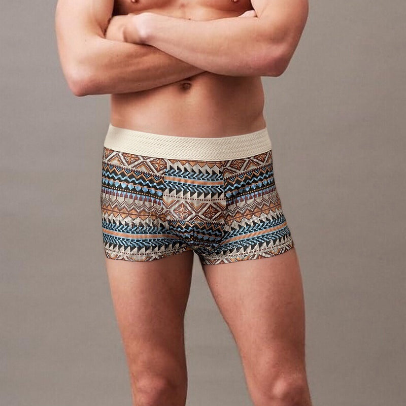 Men's Breathable Geometric Pattern Boxer Briefs(Buy 1 Get 2 Free)