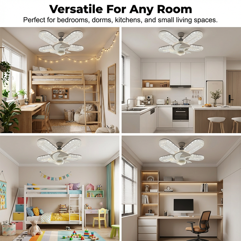 Keeping You Cool And Sparkling   Crystal-Effect LED 5-Blade LED Fan Light