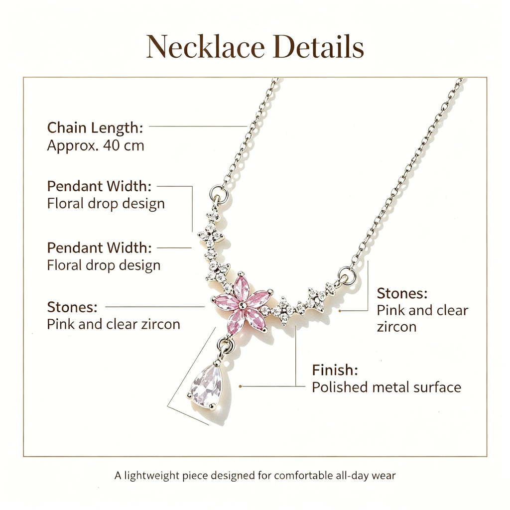 Sakura Star Teardrop Necklace - Glowing Collarbone Jewelry for Her