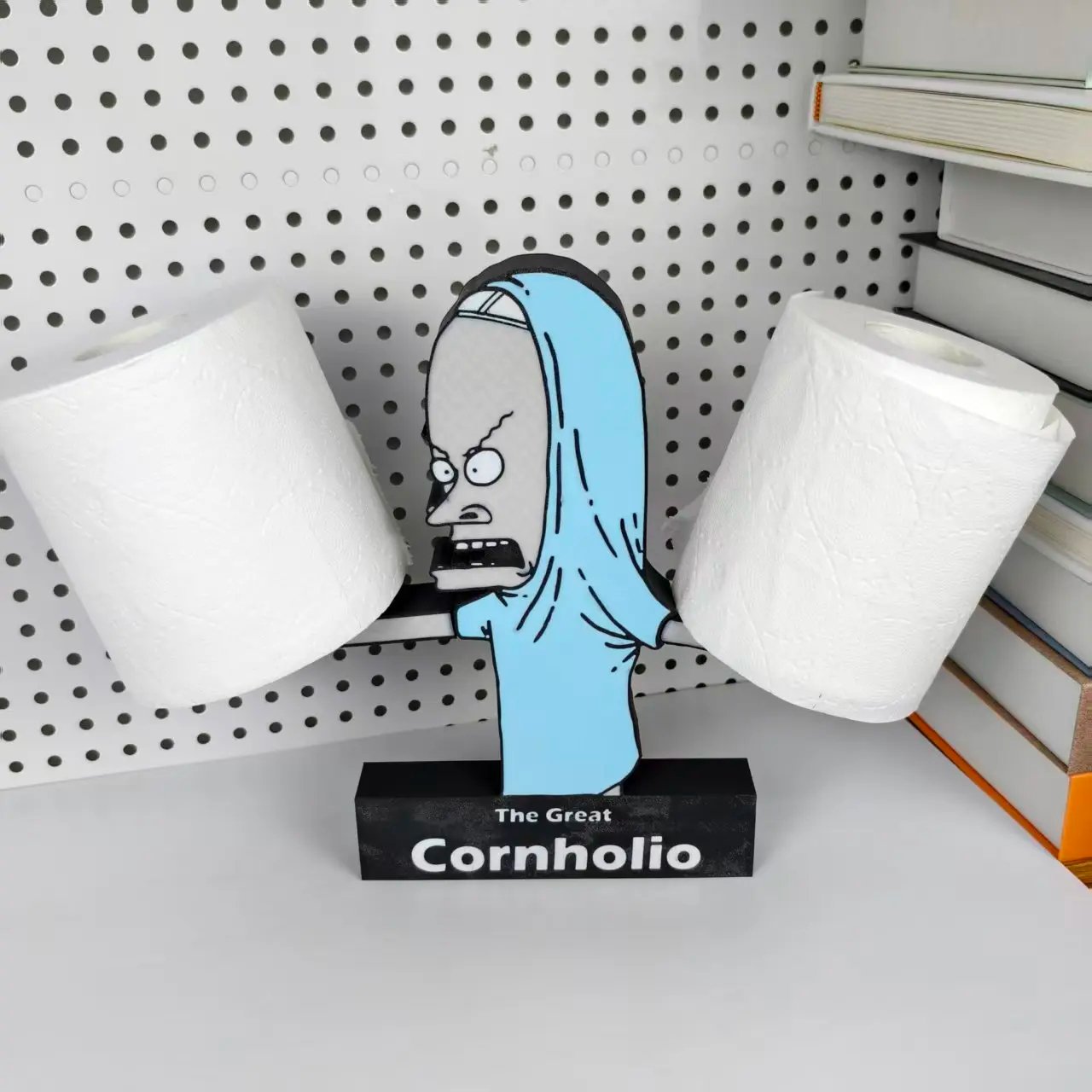 Cornholio TP Holder for Bathroom Decor, 90s Pop Culture Beavis and Butt-Head